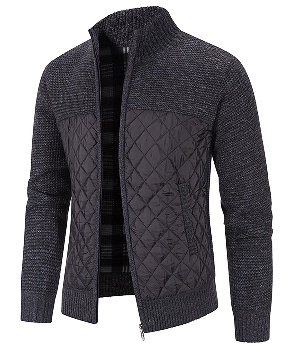Knit Body Quilted Panel Hybrid Jacket for Men | Cool Weather Layering