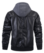 Two in One Removable Hoodie PU Leather Jacket for Men | Everyday Wear