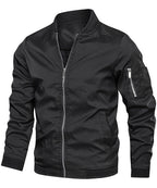 Lightweight Zip Up Bomber Jacket with Shoulder Pocket for Men | Spring Fall