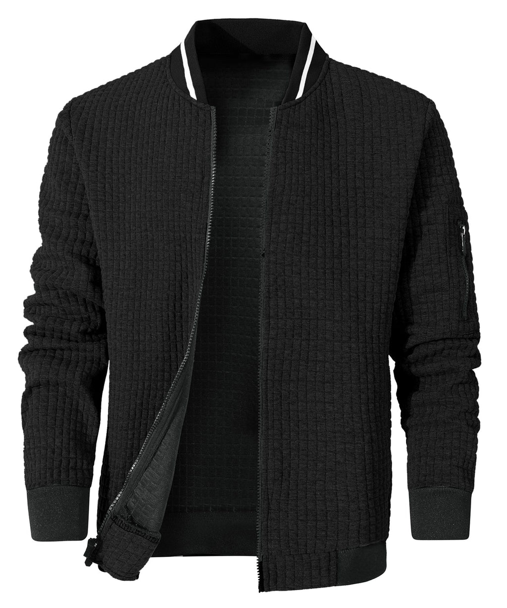 Minimalist Lightweight Zip Up Jacket with Sleeve Pocket for Men | Commuter Wear