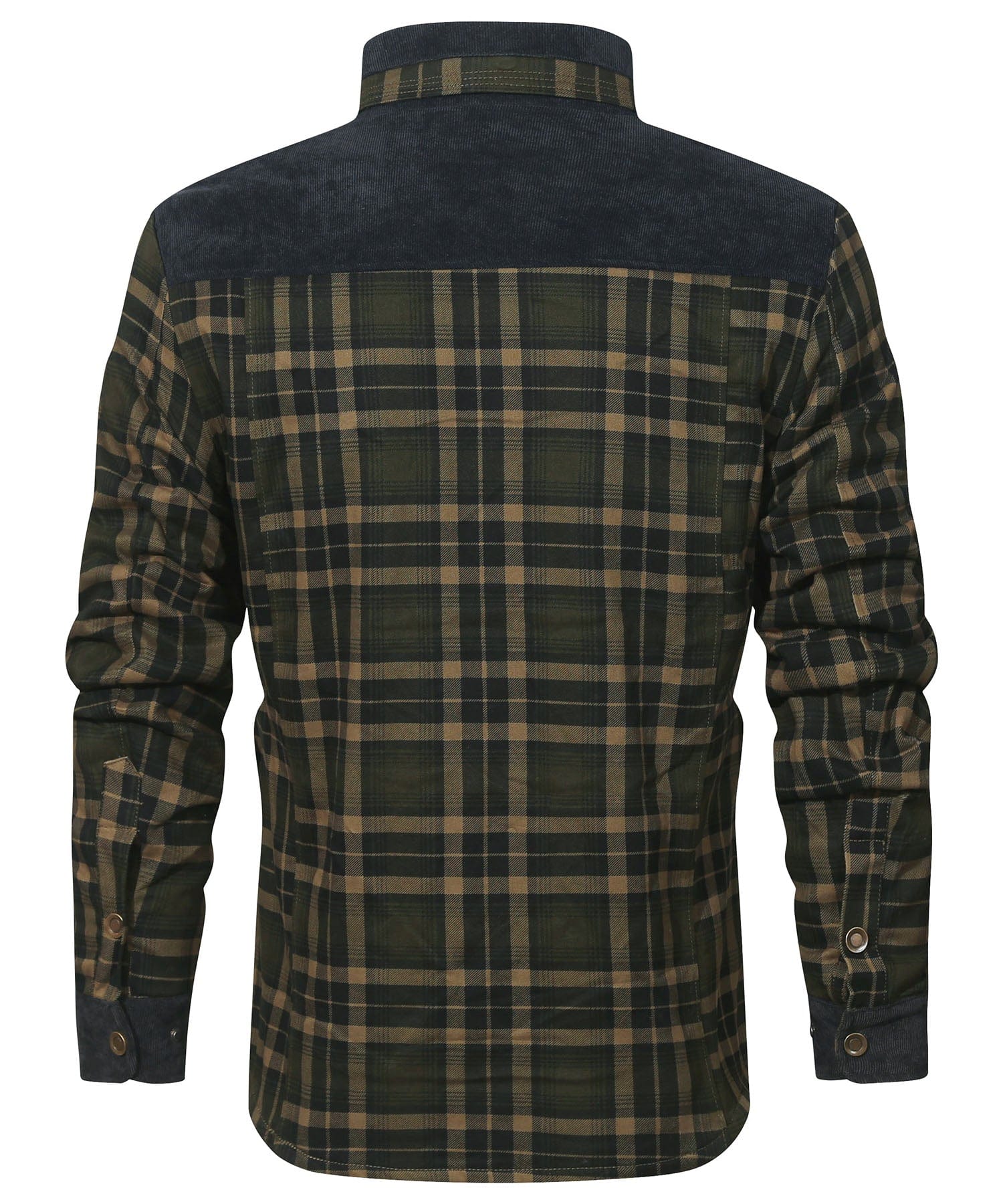 Snap Front Faux Fur Lined Flannel Jacket for Men | Winter Outerwear