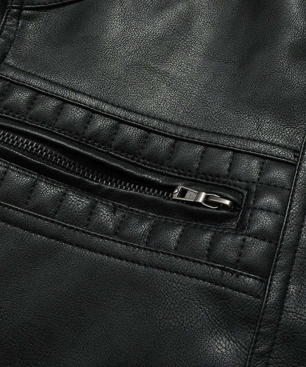 Removable Hood PU Leather Bomber Jacket for Men | Casual Wear