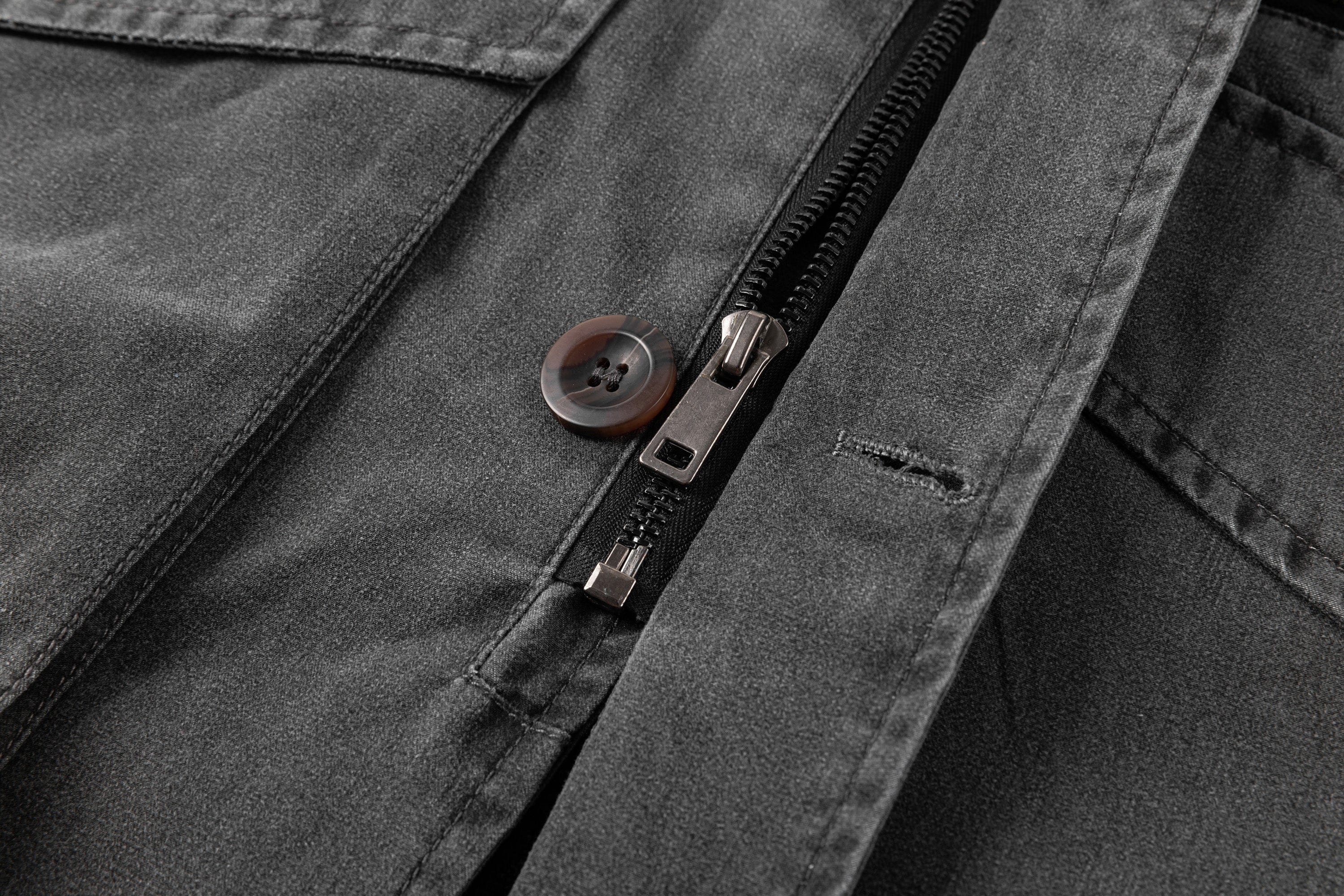 Corduroy Collar Multi Pocket Canvas Utility Jacket for Men | Casual Wear