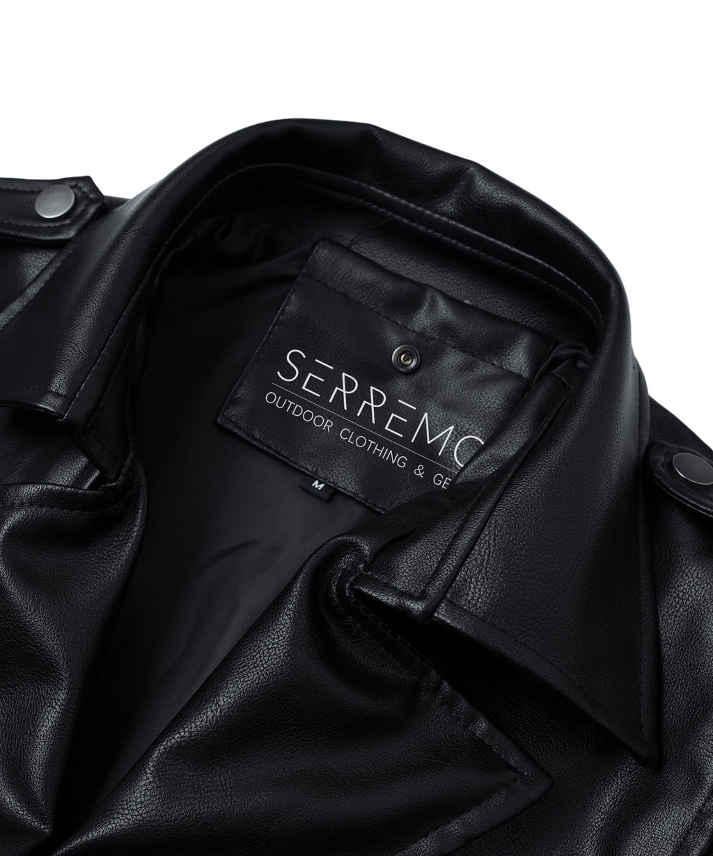 Multi Pocket PU Leather Utility Jacket for Men | Everyday Wear