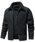 Sherpa Collar Quilted Insulated Bomber Jacket for Men | Winter Outerwear