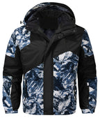 Glacier Print Insulated Hooded Winter Jacket for Men | Outdoor Wear
