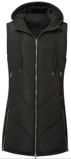 Hooded Longline Quilted Vest with Zip Pockets for Men | Urban Layering