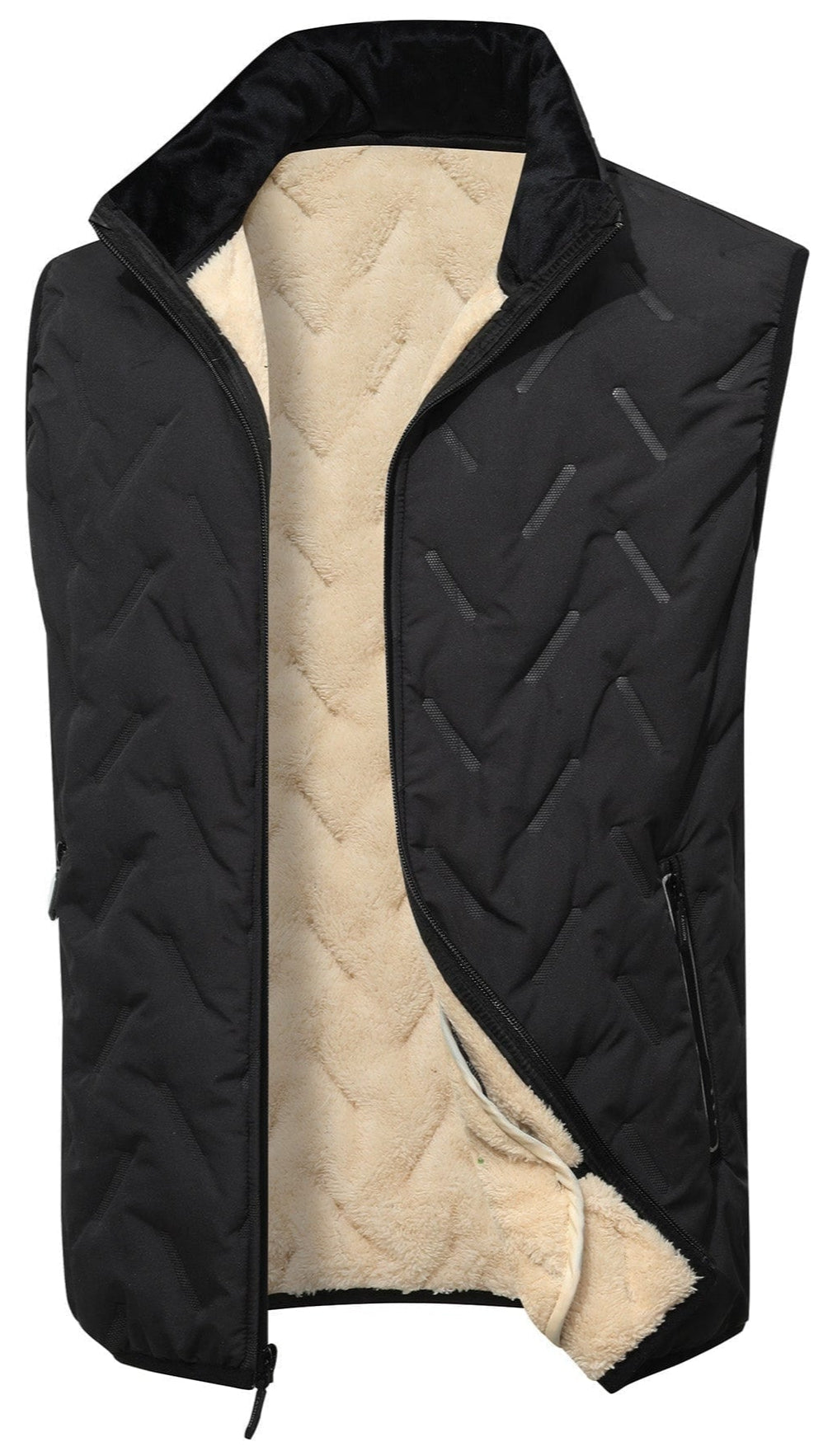 High Collar Longline Quilted Vest for Men | Cold Weather Layering