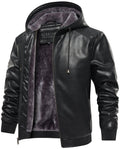 Plaid Lined PU Leather Jacket for Men | Casual Wear