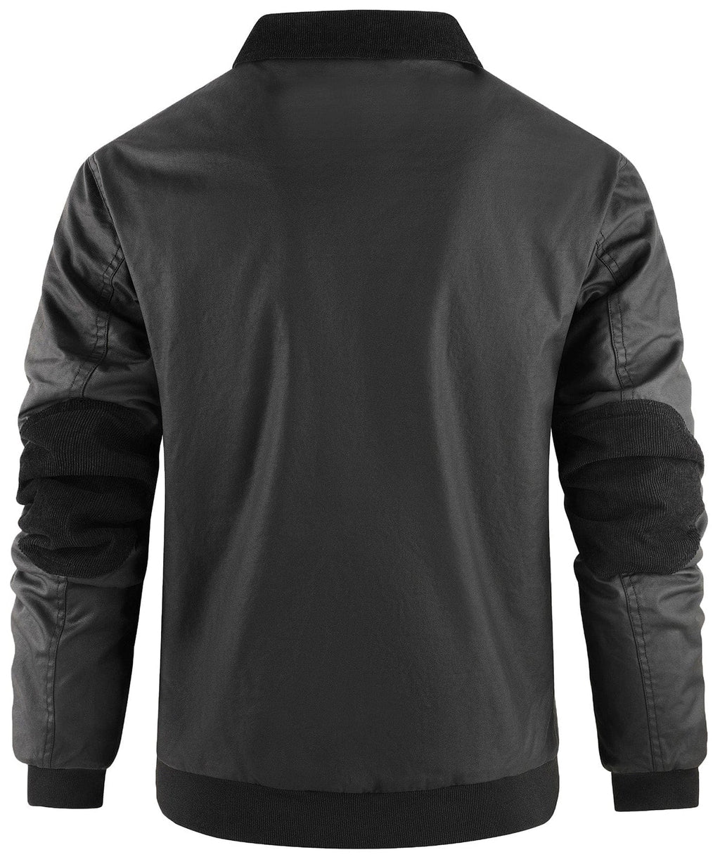Fleece Lined Structured Collar Zip Bomber Jacket for Men | Winter Outerwear