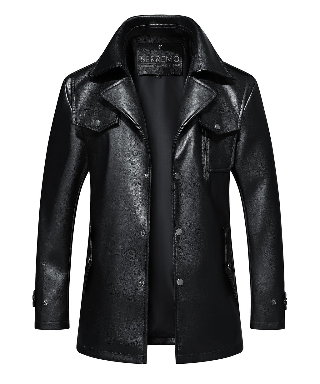 Multi Pocket PU Leather Utility Jacket for Men | Everyday Wear
