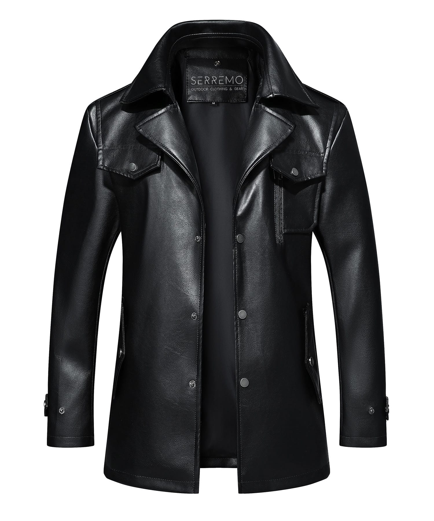 Multi Pocket PU Leather Utility Jacket for Men | Everyday Wear