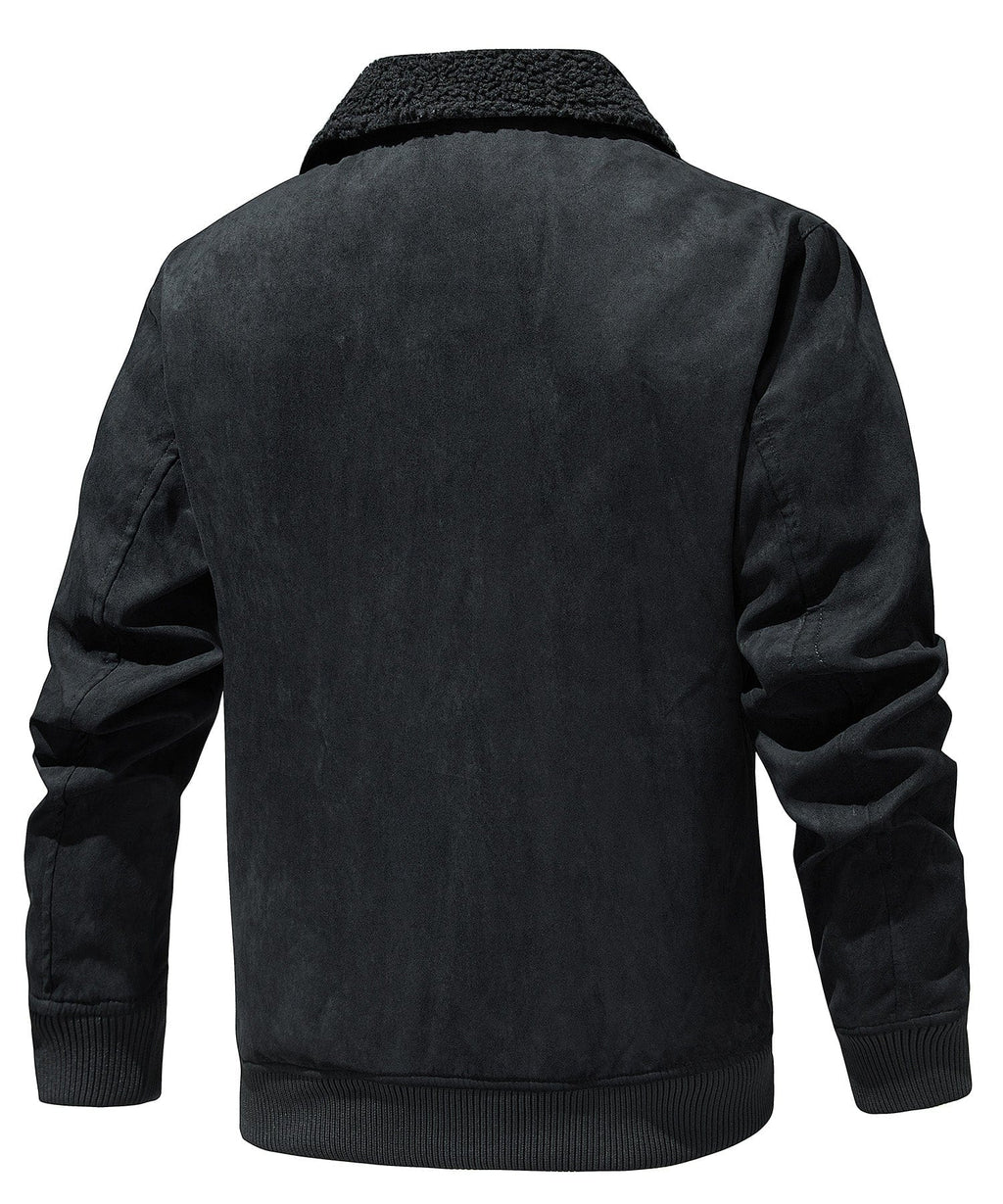 Sherpa Collar Quilted Insulated Bomber Jacket for Men | Winter Outerwear