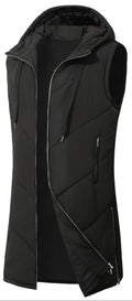 Hooded Longline Quilted Vest with Zip Pockets for Men | Urban Layering