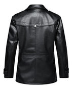 Multi Pocket PU Leather Utility Jacket for Men | Everyday Wear