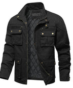 Quilted Lined Multi Pocket Field Jacket for Men | Casual Wear