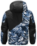 Glacier Print Insulated Hooded Winter Jacket for Men | Outdoor Wear