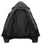Removable Hood PU Leather Bomber Jacket for Men | Casual Wear