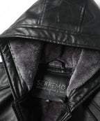 Plaid Lined PU Leather Jacket for Men | Casual Wear