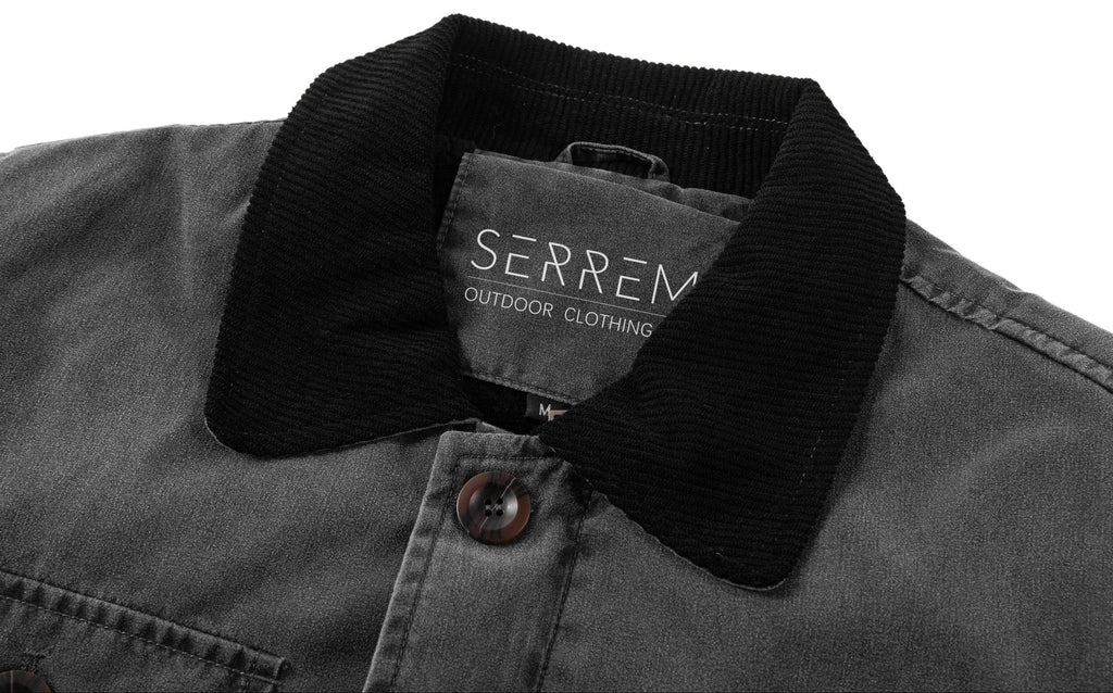 Corduroy Collar Multi Pocket Canvas Utility Jacket for Men | Casual Wear