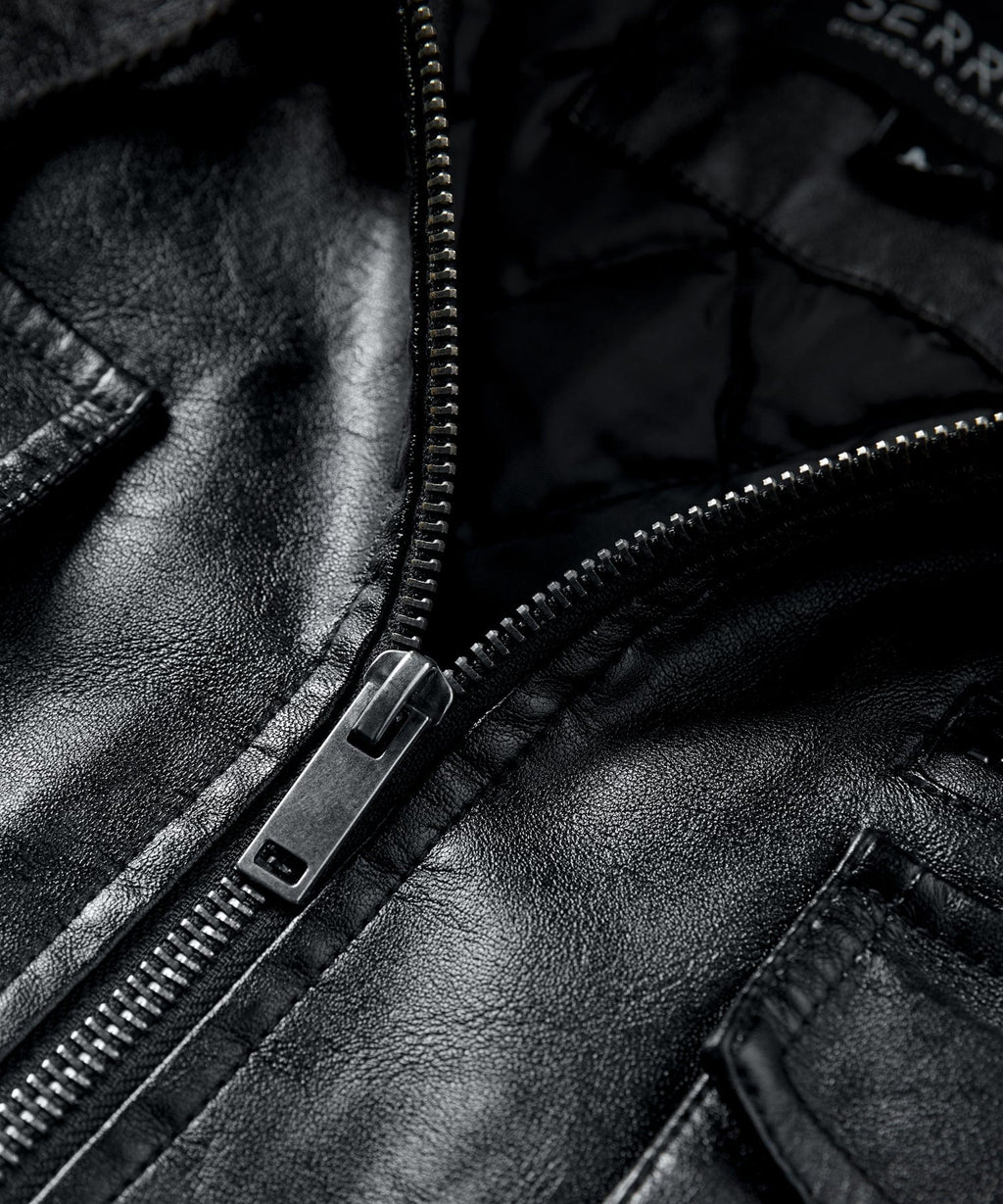 Removable Hood Quilted Lined PU Leather Jacket for Men | Casual Wear