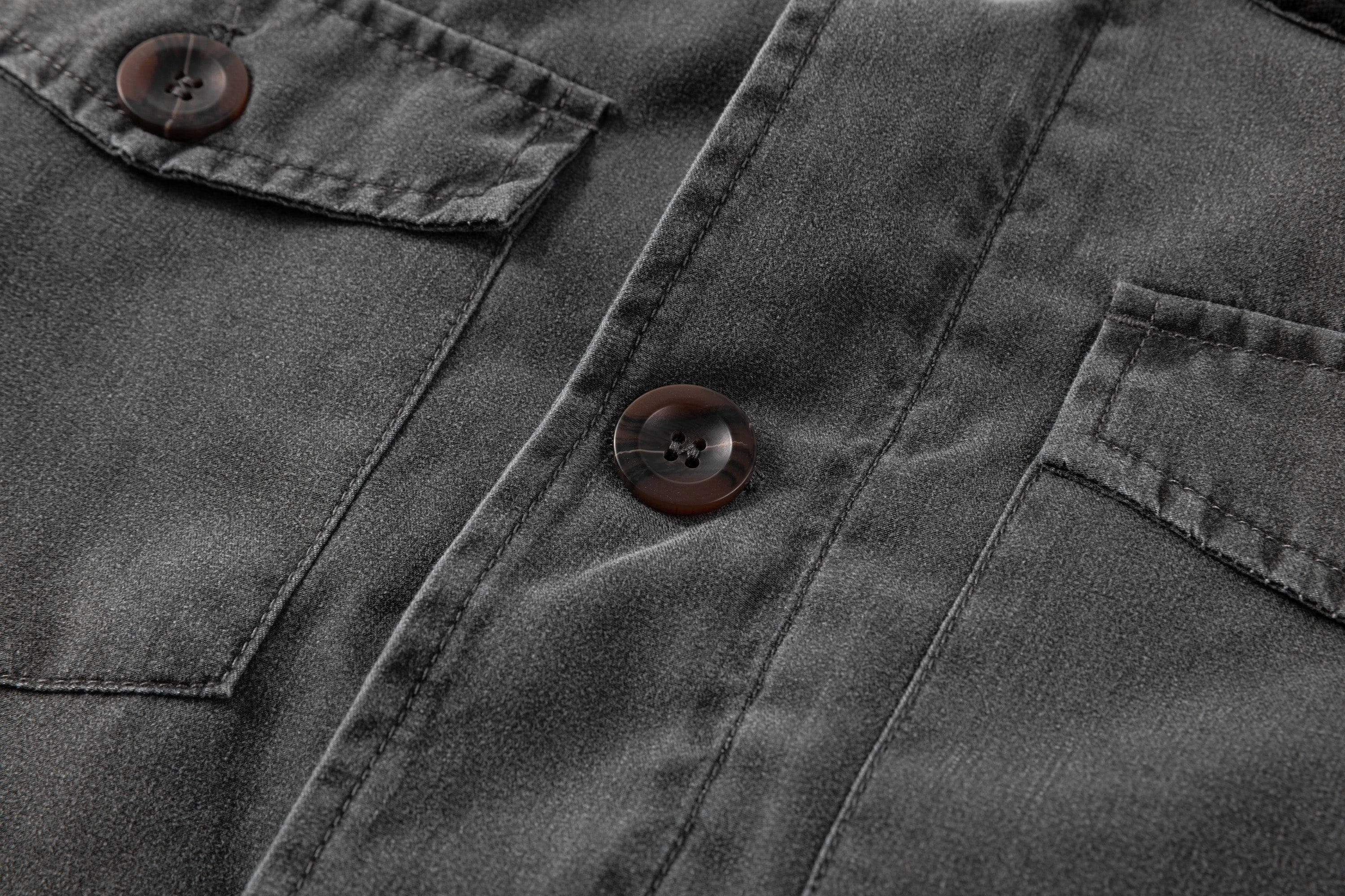 Corduroy Collar Multi Pocket Canvas Utility Jacket for Men | Casual Wear