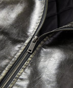 Distressed Finish Zip Pocket PU Leather Jacket for Men | Casual Wear