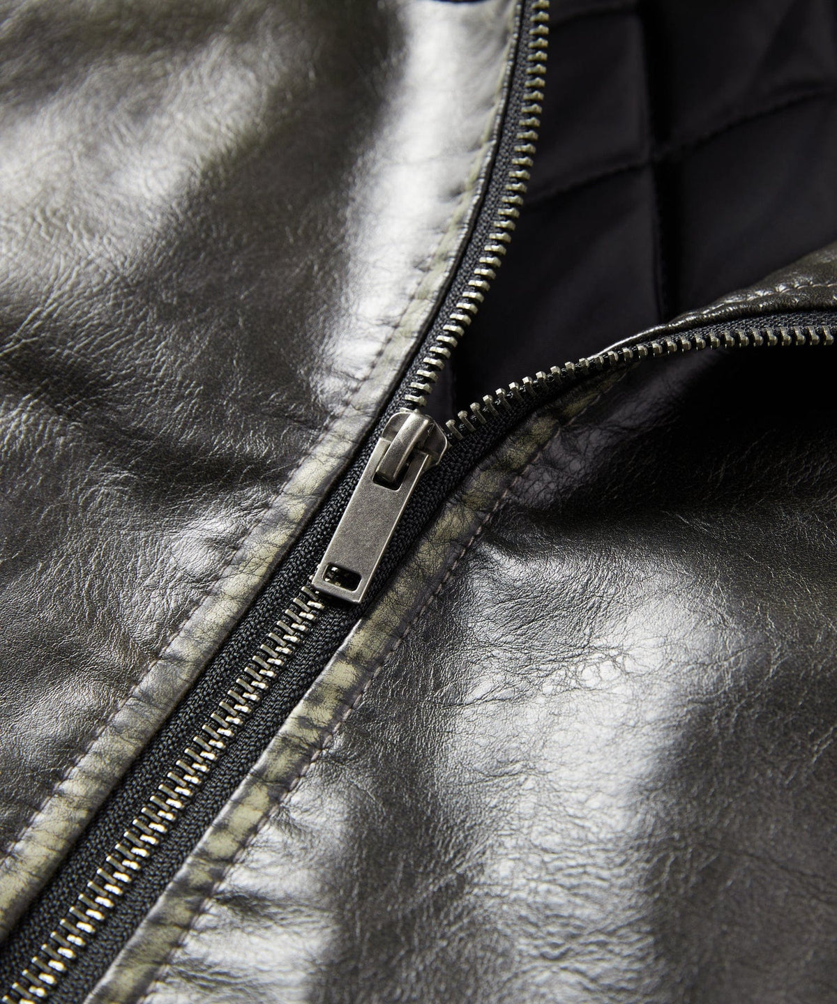 Distressed Finish Zip Pocket PU Leather Jacket for Men | Casual Wear