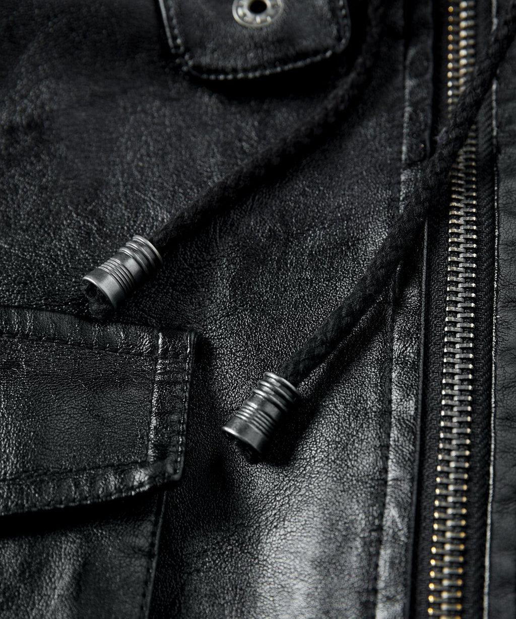Removable Hood Quilted Lined PU Leather Jacket for Men | Casual Wear
