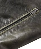 Distressed Finish Zip Pocket PU Leather Jacket for Men | Casual Wear