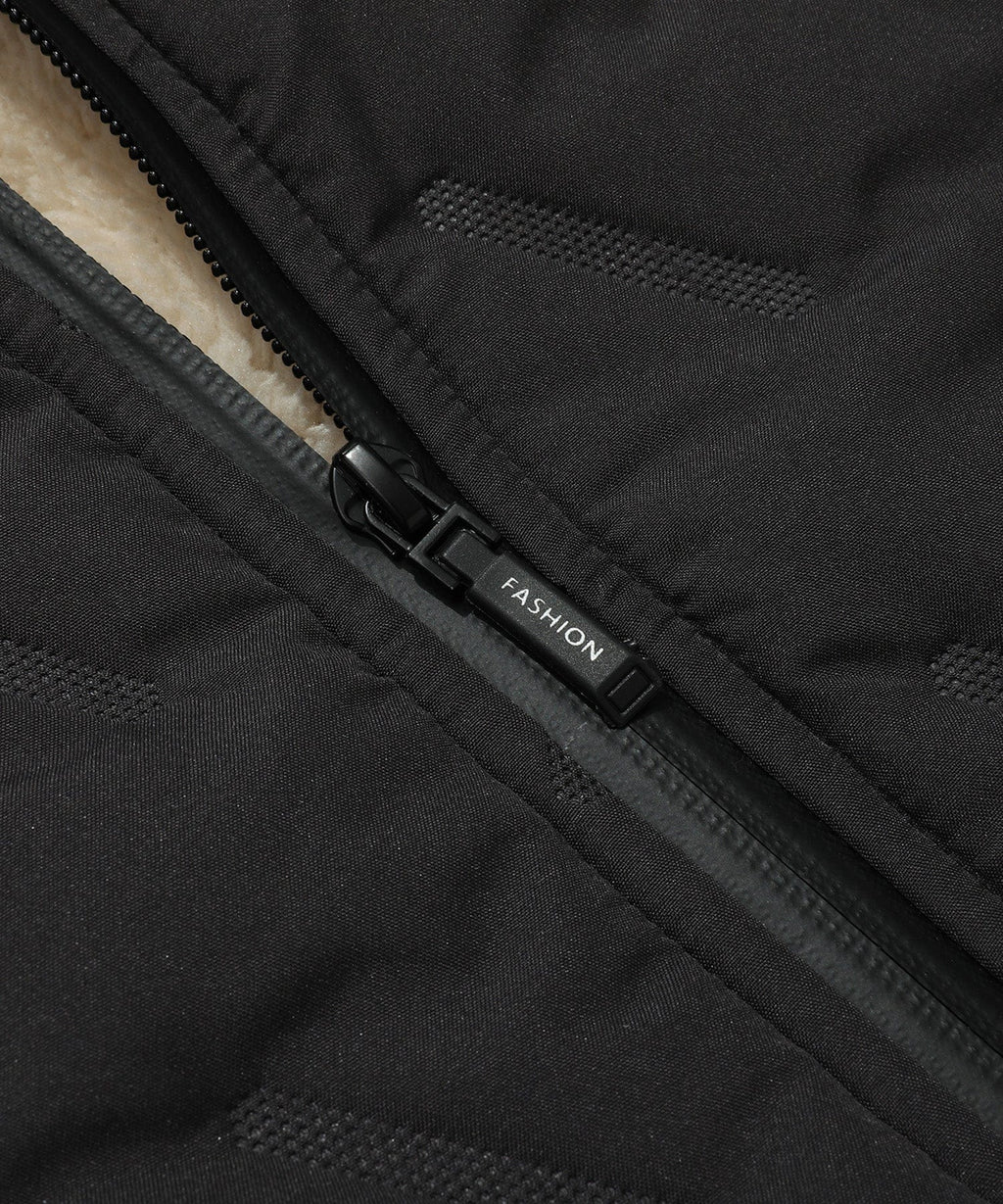 High Collar Longline Quilted Vest for Men | Cold Weather Layering