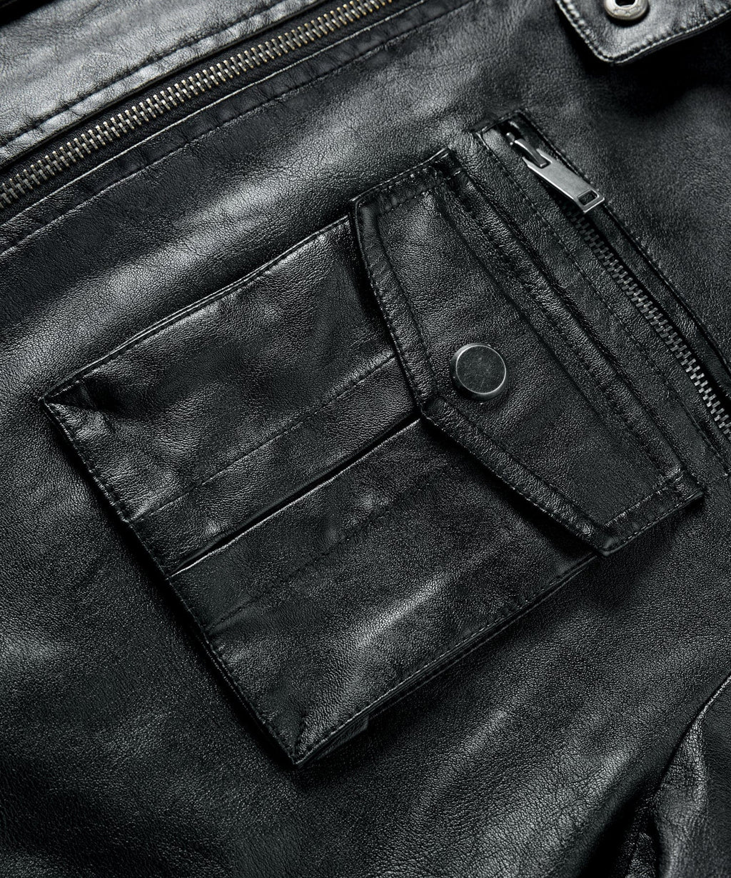 Removable Hood Quilted Lined PU Leather Jacket for Men | Casual Wear