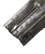 Distressed Finish Zip Pocket PU Leather Jacket for Men | Casual Wear