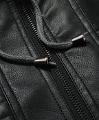 Removable Hood PU Leather Bomber Jacket for Men | Casual Wear