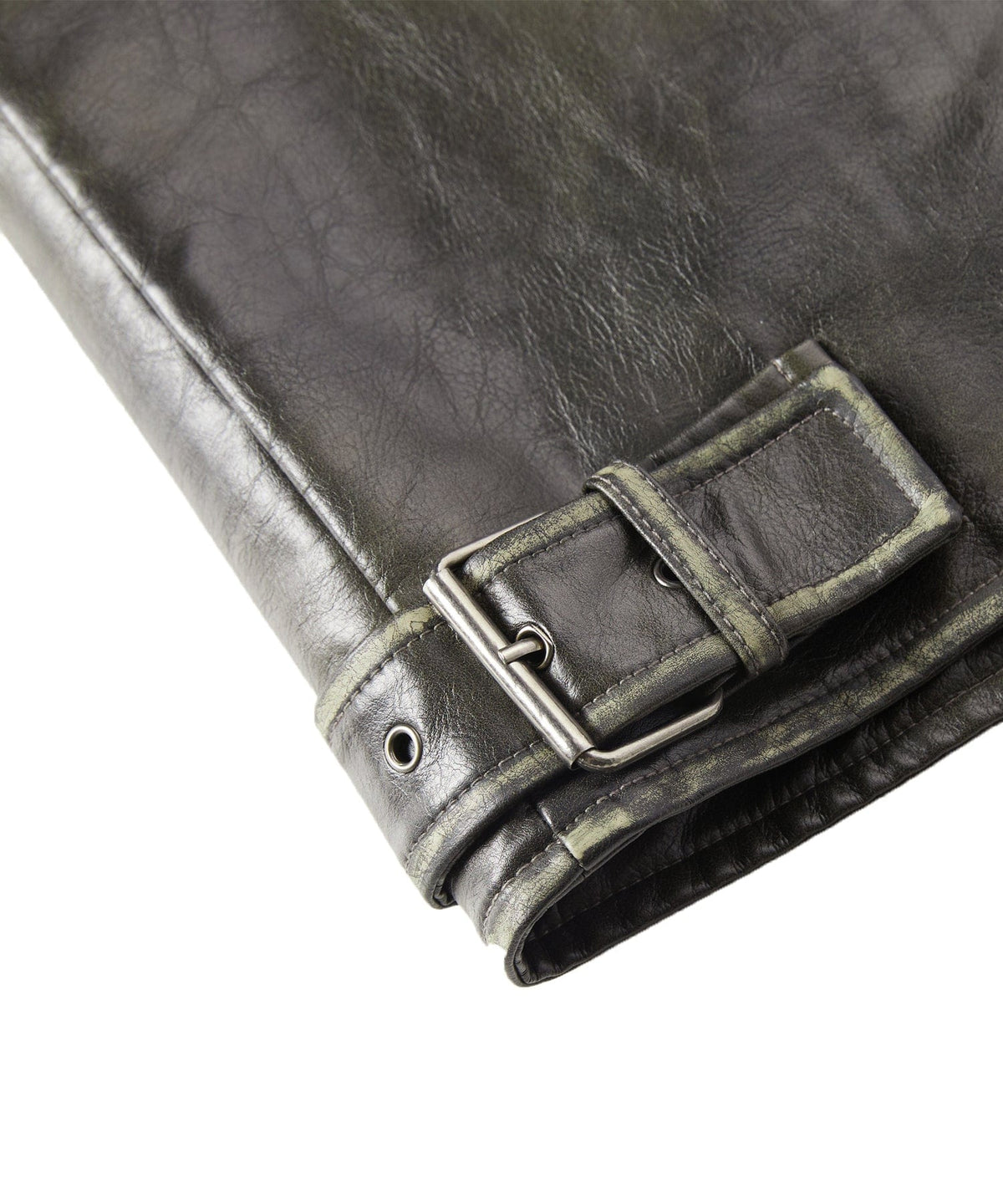Distressed Finish Zip Pocket PU Leather Jacket for Men | Casual Wear