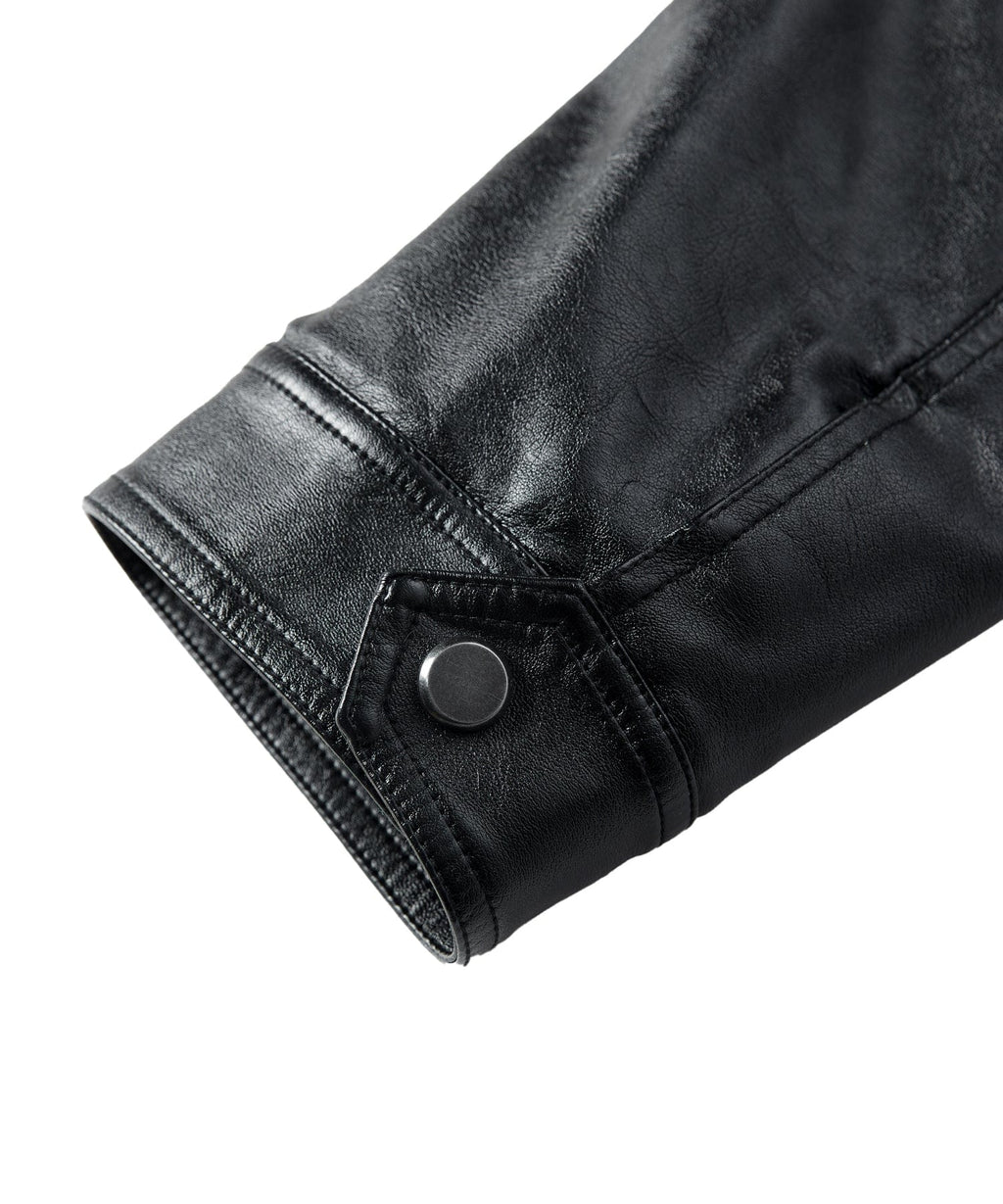 Removable Hood Quilted Lined PU Leather Jacket for Men | Casual Wear