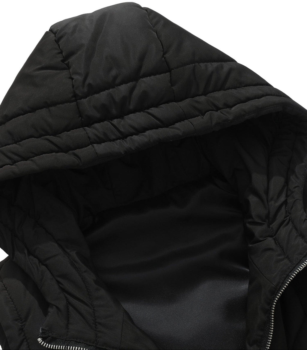 Hooded Longline Quilted Vest with Zip Pockets for Men | Urban Layering