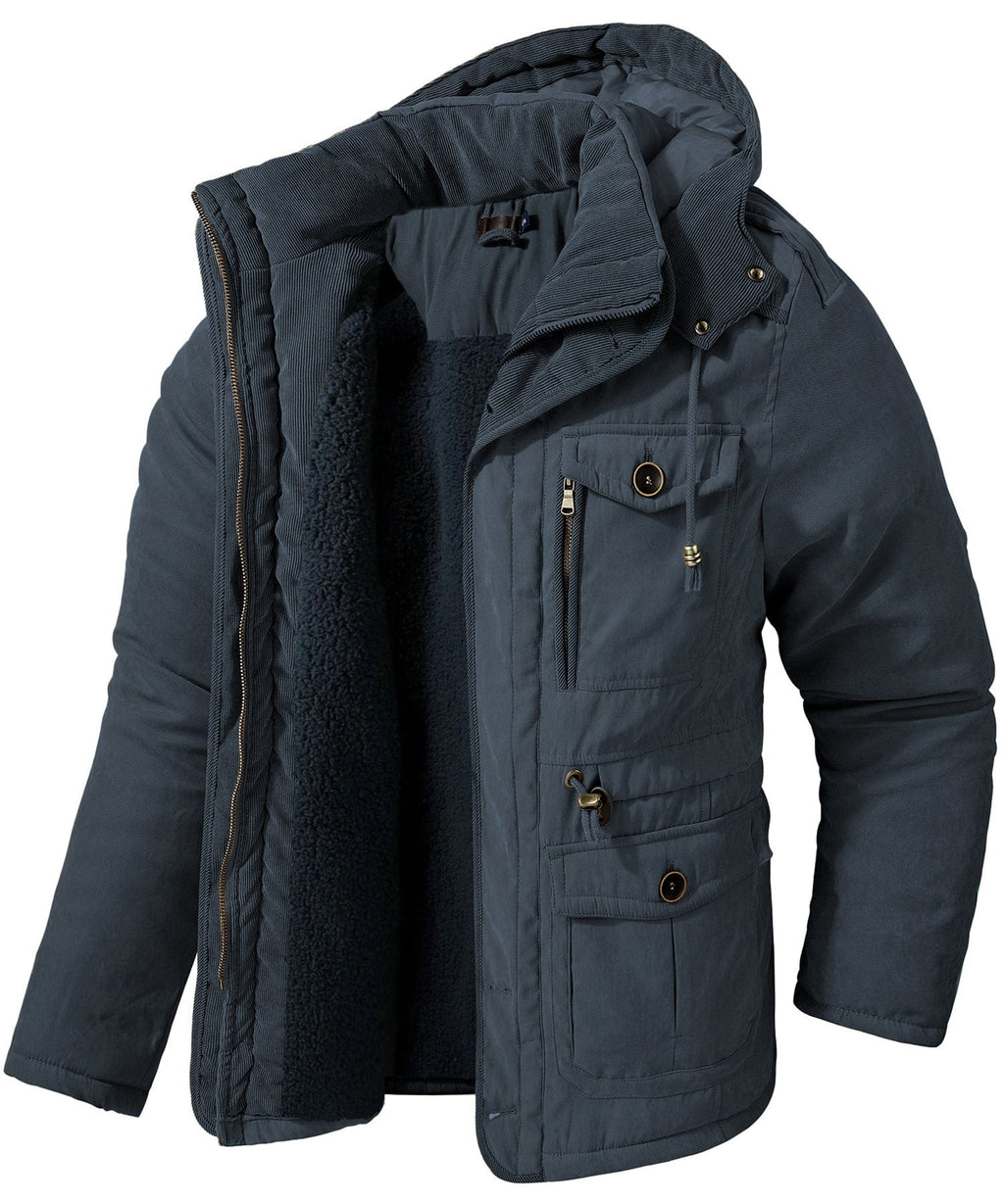 Heavyweight Fleece Lined Hooded Work Jacket for Men | Cold Weather