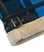 Blue Plaid Faux Shearling Lined Zip Front Jacket for Men | Winter Outerwear