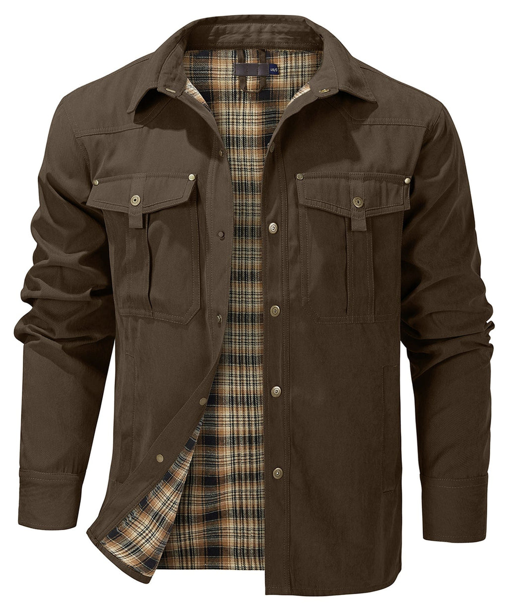 Flannel Lined Dual Chest Pocket Jacket for Men | Multi-Season Wear