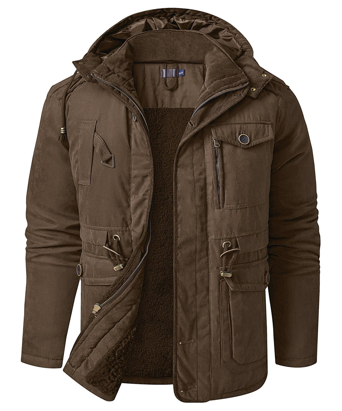 Heavyweight Fleece Lined Hooded Work Jacket for Men | Cold Weather