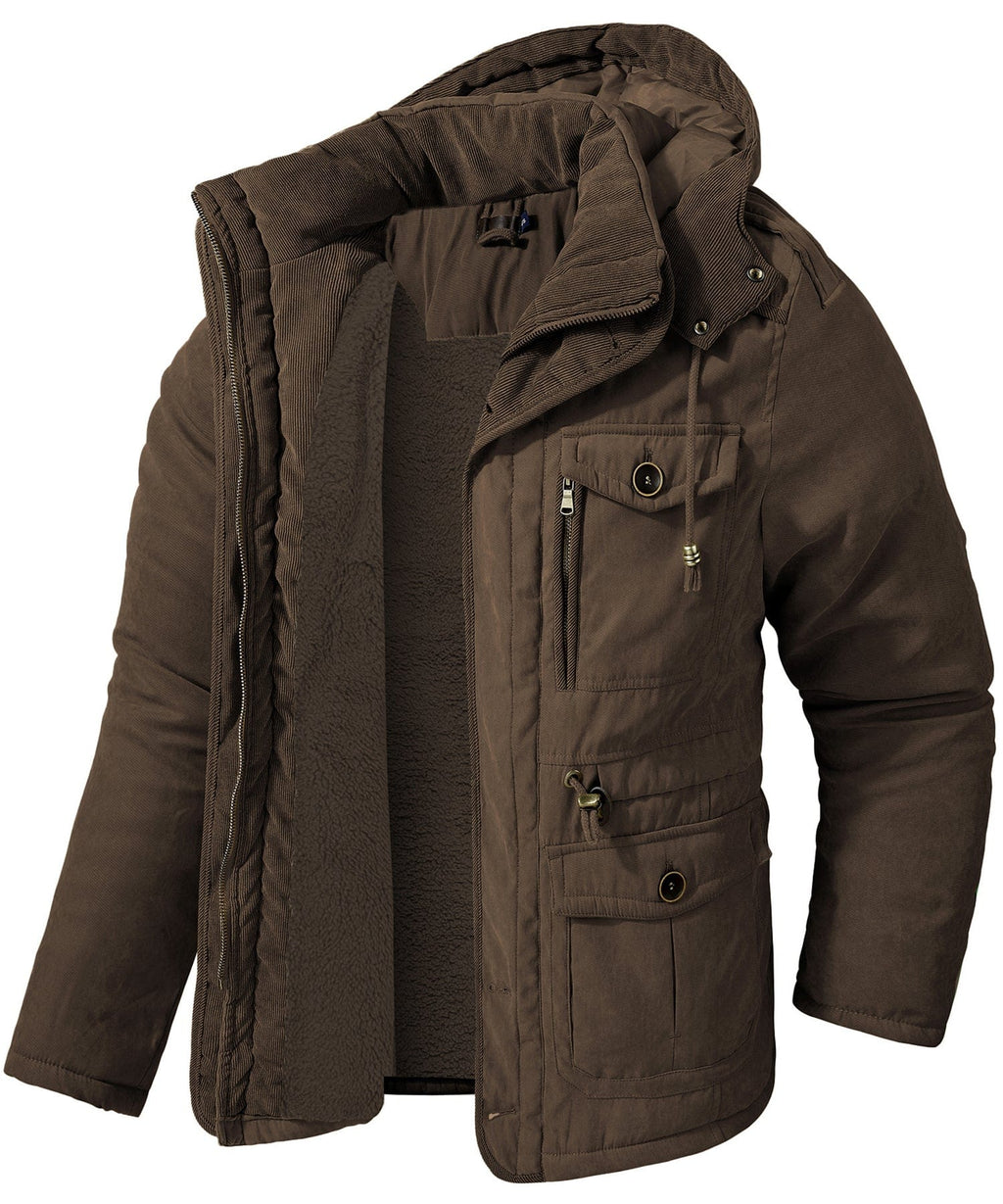 Heavyweight Fleece Lined Hooded Work Jacket for Men | Cold Weather