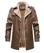PU Leather Winter Coat for Men | Cold Weather Outerwear