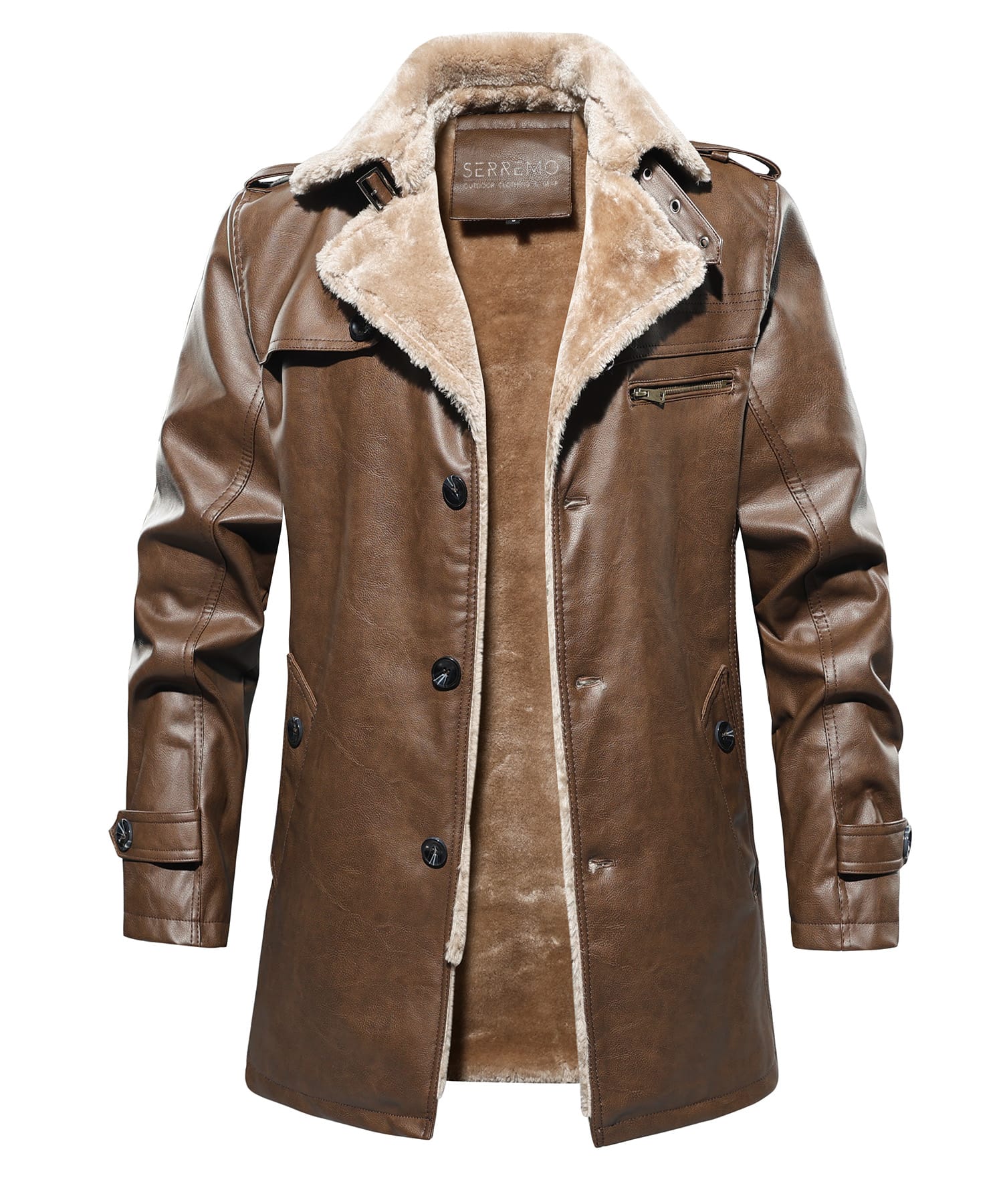 PU Leather Winter Coat for Men | Cold Weather Outerwear