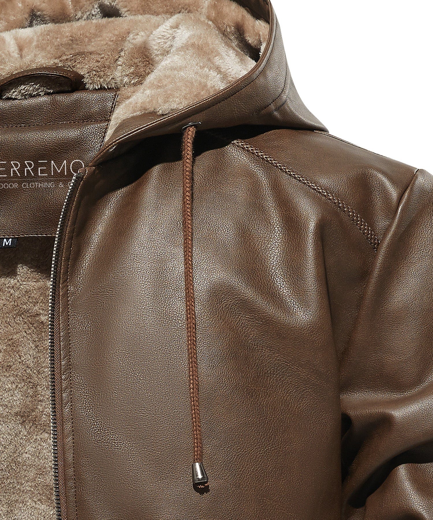 Plaid Lined PU Leather Jacket for Men | Casual Wear