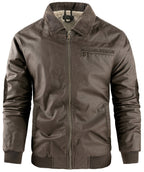 Fleece Lined Structured Collar Zip Bomber Jacket for Men | Winter Outerwear