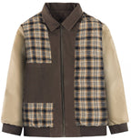 Diamond Quilted Corduroy Collar Zip Bomber Jacket for Men | Layering