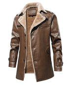 PU Leather Winter Coat for Men | Cold Weather Outerwear