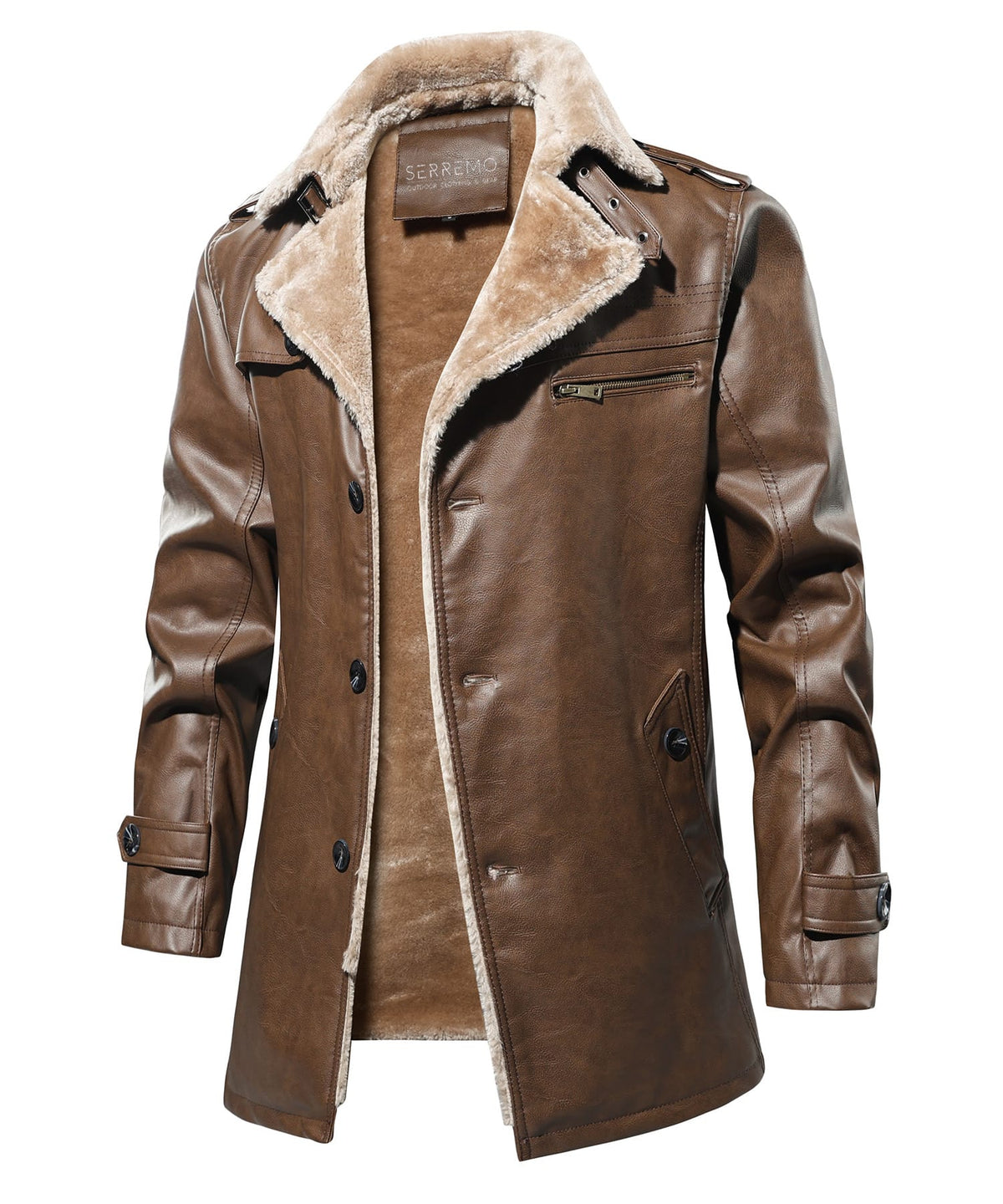 PU Leather Winter Coat for Men | Cold Weather Outerwear