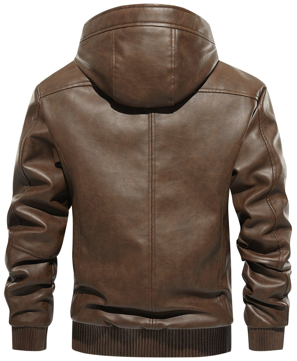 Plaid Lined PU Leather Jacket for Men | Casual Wear